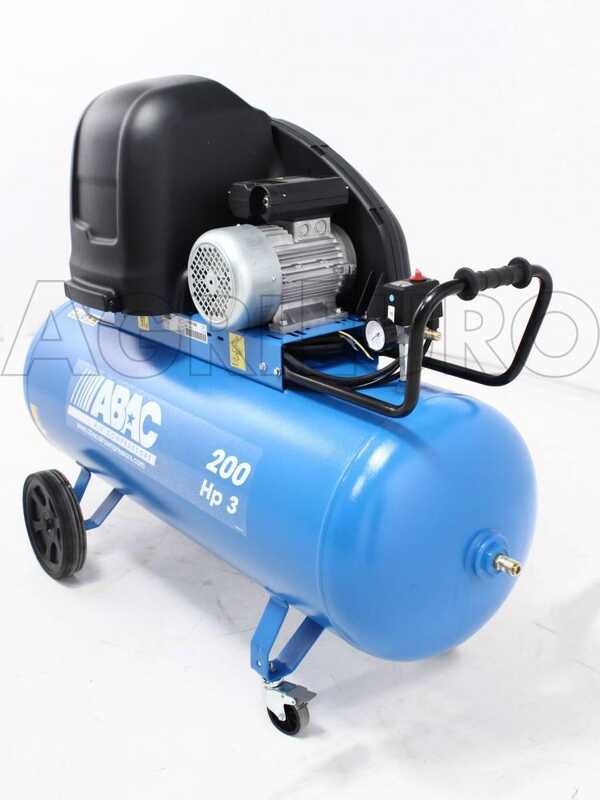 ABAC SILENT A39B 200 CM3 - Silenced single-phase belt-driven electric air compressor - Motor 3 HP - 200 l