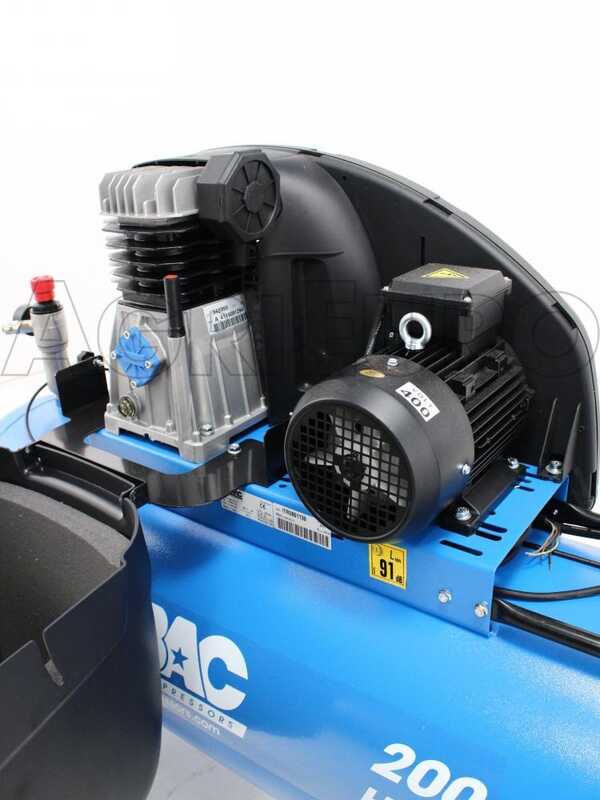 ABAC PRO A39B 200 CT3 - Silenced three-phase belt-driven electric air compressor - Motor 3 HP - 200 litres