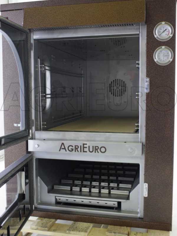 AgriEuro Top-Line Magnus 100 Deluxe INC Inox - Built-in Wood-fired Steel Oven - Coppered Enamel