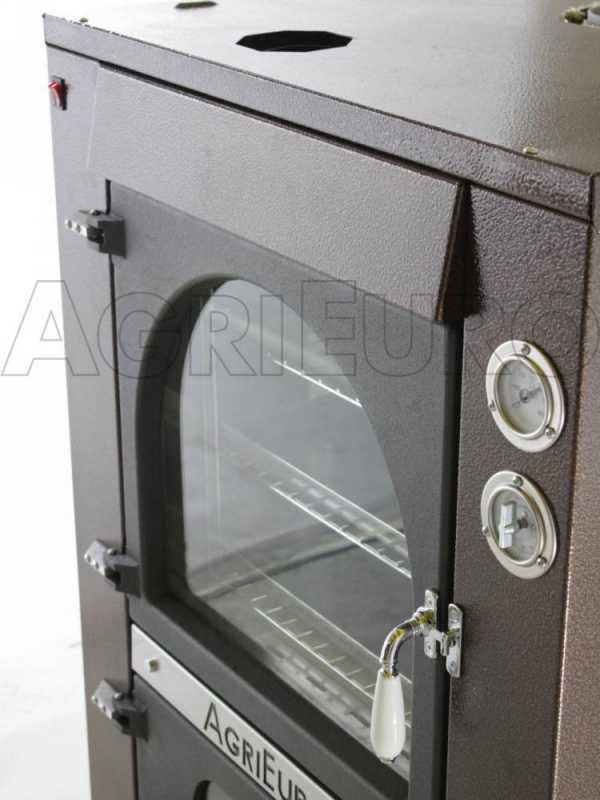 AgriEuro Top-Line Medius 60 Deluxe INC Inox - Built-in Wood-fired Steel Oven - Copper Enamel