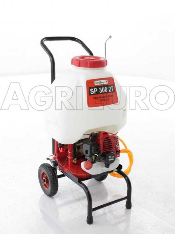GeoTech SP 300 2T - Petrol Sprayer Pump - Shoulder Strap +Trolley - 2-stroke Mixture