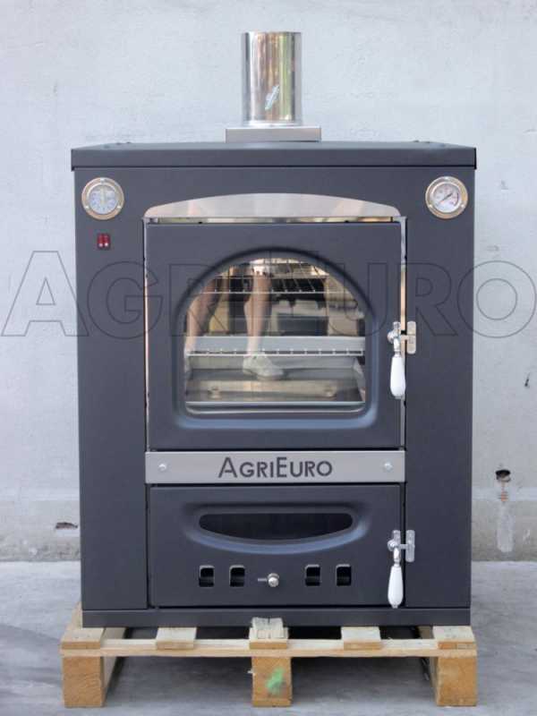 AgriEuro Medius 80 Inc Built-in Steel Wood-fired Oven - ventilated