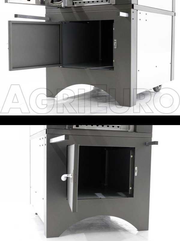 AgriEuro Premium Line Medius 80 EXT - Outdoor Wood-fired Steel Oven - Ventilated - Stainless Steel Roof and Panels