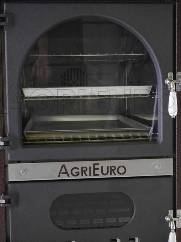 AgriEuro Top-Line Magnus 80 Deluxe EXT Inox - Outdoor Wood-fired Steel Oven - Copper Enamel