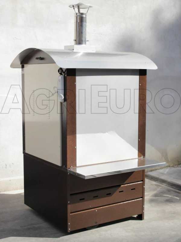 AgriEuro Top-Line Maximus 80 Deluxe EXT Inox - Outdoor Wood-fired Steel Oven - Copper Enamel