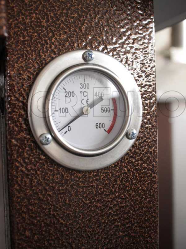 AgriEuro Top-Line Maximus 100 Deluxe INC Inox - Built-in Wood-fired Steel Oven - Copper Enamel