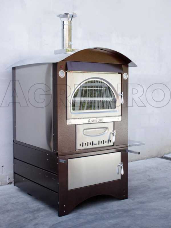 AgriEuro Top-Line Maximus 100 Deluxe EXT Stainless Steel- Outdoor Wood-fired Oven - Copper Enamel