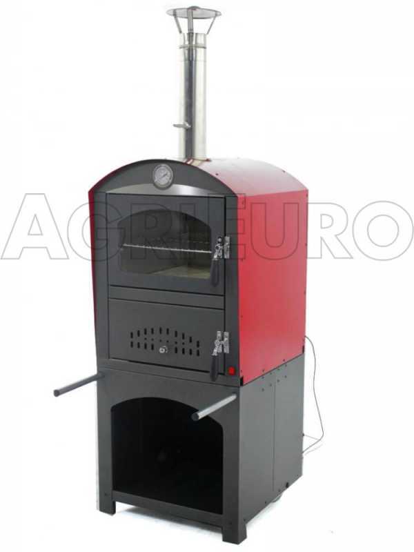 AgriEuro Premium Line Minimus 50 Mini EXT - Outdoor Wood-fired Steel Oven - Red Roof