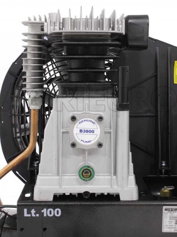 Nuair B3800B/100 CM3 - Single-phase electric belt-driven air compressor - 3 HP motor - 100 lt.