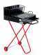Wood-fired Barbecue with 45x34 Stainless Steel Grid and V Grooves for Grease Recovery - Foldable and Portable