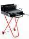 Wood-fired Barbecue with 45x34 Stainless Steel Grid and V Grooves for Grease Recovery - Foldable and Portable