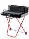Large-sized Wood-fired Barbecue - 64x34 Grid and V Grooves for Grease Recovery - Foldable and Portable