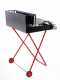Large-sized Wood-fired Barbecue - 64x34 Grid and V Grooves for Grease Recovery - Foldable and Portable