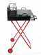 Large-sized Wood-fired Barbecue - 64x34 Grid and V Grooves for Grease Recovery - Foldable and Portable