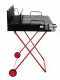 100 cm Wood-fired Barbecue with 98x48 Stainless Steel Grid and V Grooves for Grease Recovery - Foldable and Portable