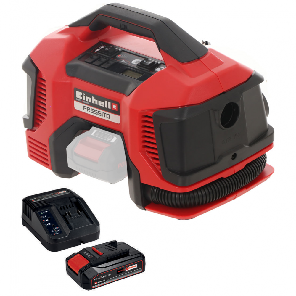 Einhell PRESSITO TE AC 18 11 LiAC Portable Compact Battery powered Air Compressor 2.5Ah 18V