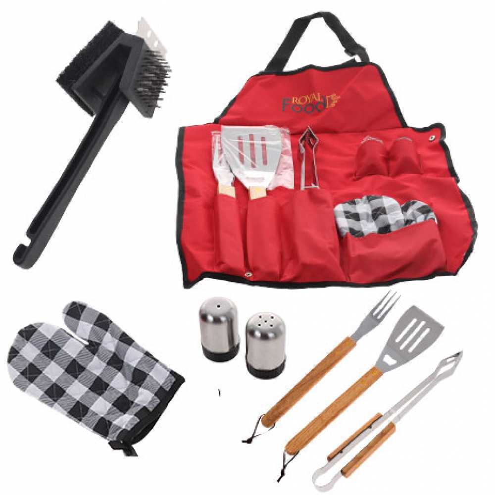 BBQ apron and BBQ accessories set + brush /scraper for barbecue clean