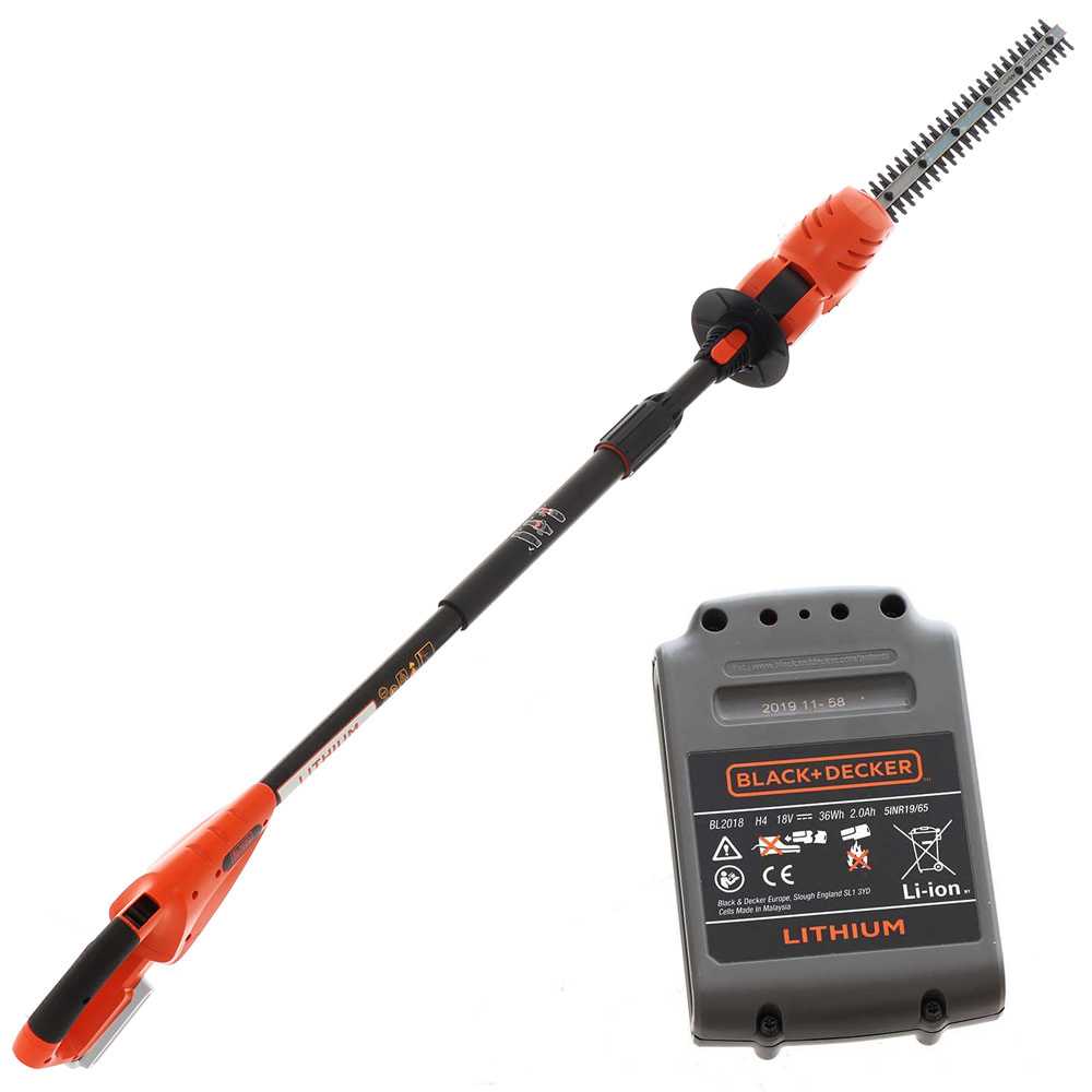 Black and decker online hedge trimmer 18v battery