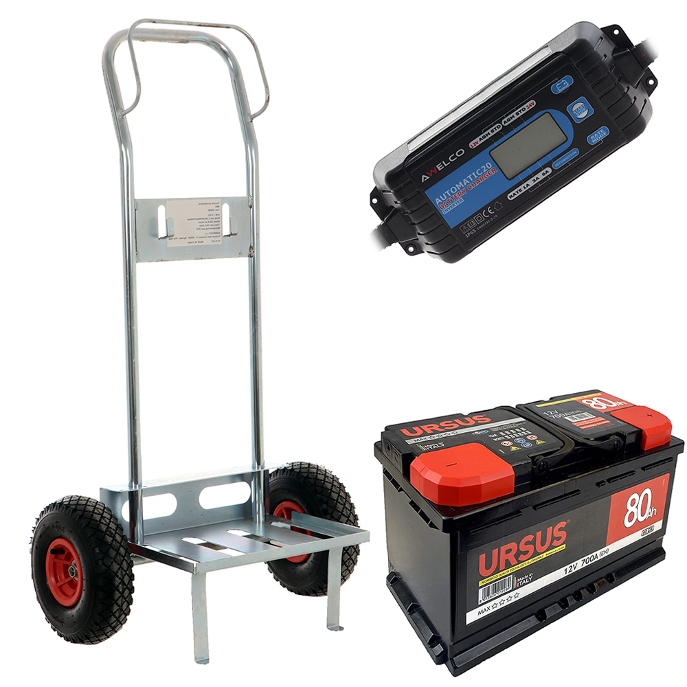 GeoTech Battery Trolley + 80 Ah Battery + Battery Charger , best deal