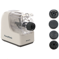FOHERE Elektrische pastamachine van roestvrij staal, met 2 messen (1,5 mm/6,6 mm) en 7 verstelbare diktes van 0,5 - 3 mm, roestvrij staal, voor zelfgemaakte verse pasta of fettuccine, zilver