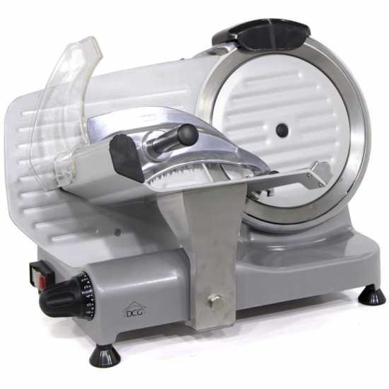 DCG AS2495 - Meat Slicer with 250mm inox blade - Die-cast aluminium body - 300W