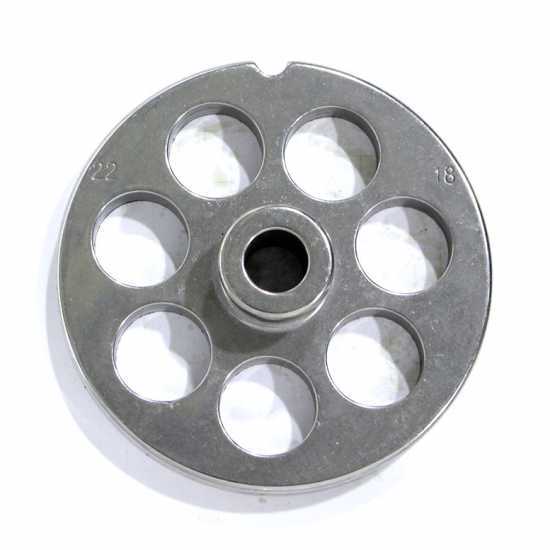 Reber Die Plate model TC 22 - 18 mm holes -  Die Plate for Meat Grinder - Die Plate Diameter 82 mm