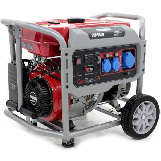 GeoTech Pro GGP 6500 - 5.4 kW Wheeled Power Generator with AVR - DC 5 kW Single-phase