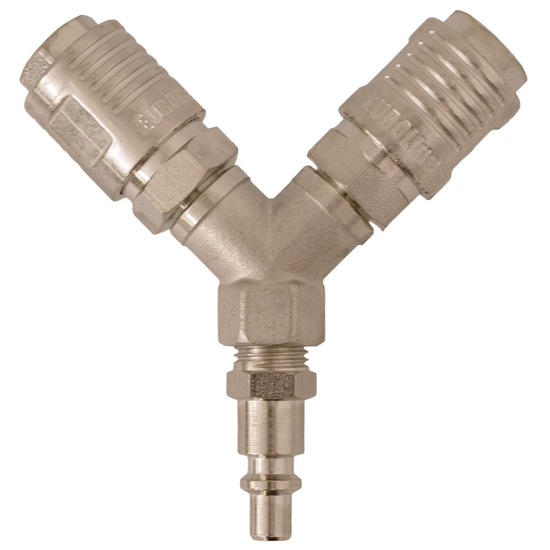 "Y" Shaped Quick Coupling (Equipped with 2 Quick Female Outlets)