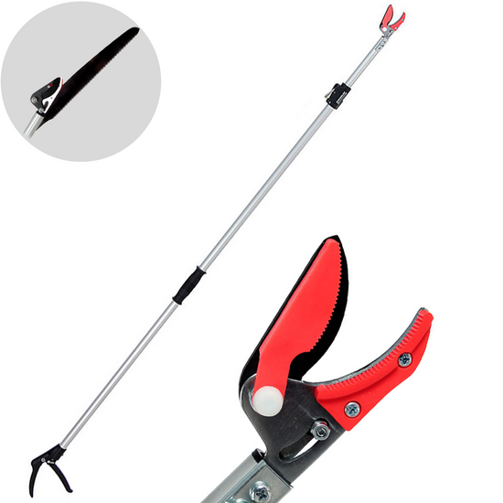 Ausonia - Pruning shear with telescopic pole extendable from 192 to 302 cm - with hacksaw