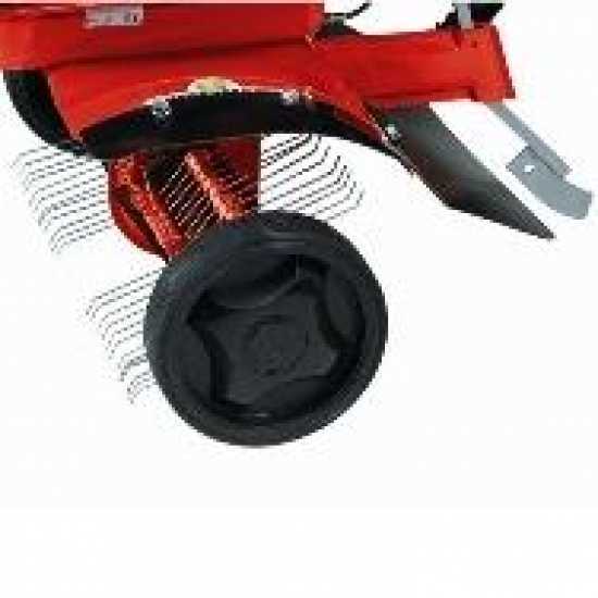 Lawn scarifier with springs and protection