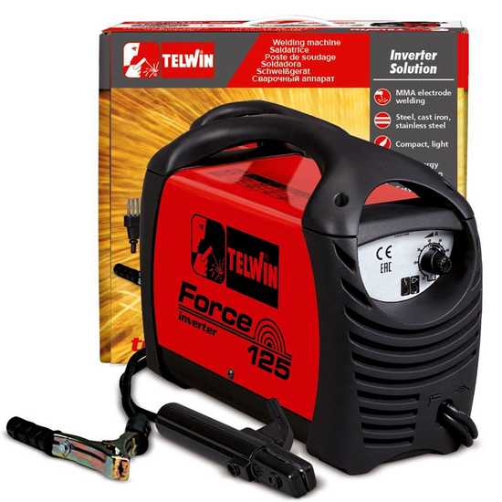 Telwin FORCE 125 Direct Current Electrode Inverter Welding Machine - 80 A Power - Kit