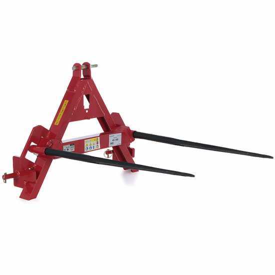 GeoTech - Tractor-mounted loading forks for hay Bales - 3-point hitch tractor connection