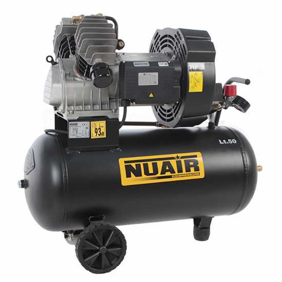 Nuair GVM/50 - Electric Air Compressor - Wheeled V-shaped Cylinder Head - 3 HP - 50L