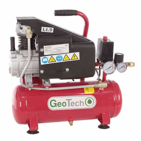 GeoTech AC9-8-15 - Portable Compact Electric Air Compressor - 1.5 Hp Motor - 9 L compressed air