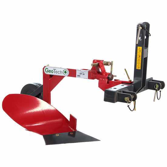 GeoTech DP16 - Tractor-Mounted Single Furrow Plough with Short Plough - For Tractors with Three-point Hitch