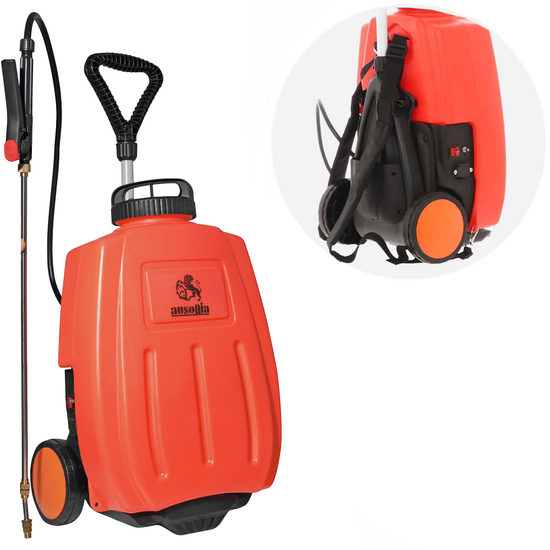 Ausonia - 16 L Wheeled Backpack Sprayer Pump - 12 V Battery - 10 Ah 