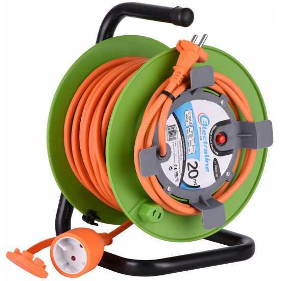 Electraline Cable reel - 20 m - Universal socket 2 x 1.5 (2 cables with 1.5 mm&sup2; section)