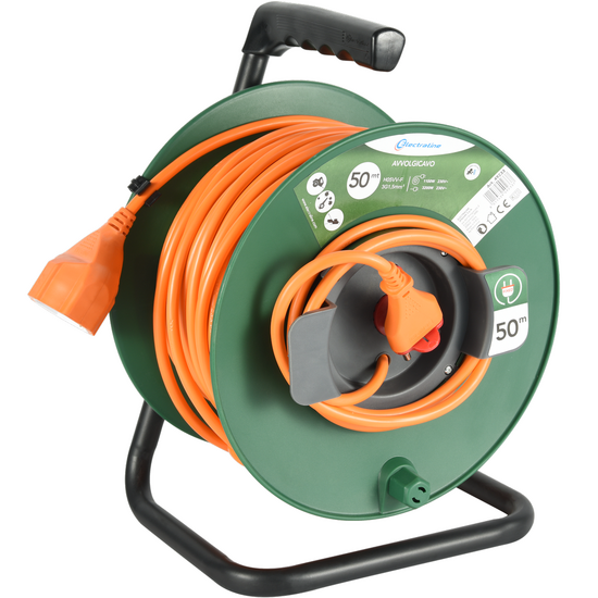 Electraline Cable reel - 50 m - Universal socket 3 x 1.5 (3 cables with 1.5 mm&sup2; section)