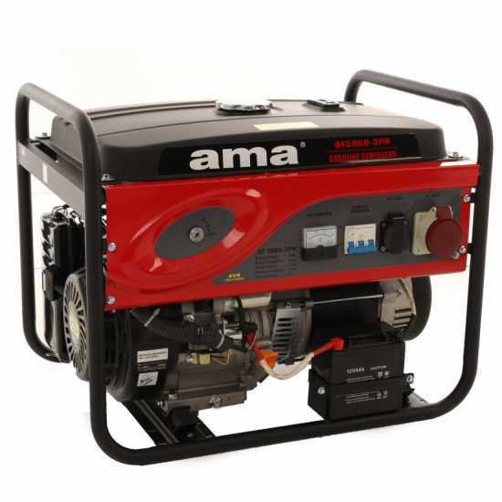 AMA QF5000 3HP - 5.5 kW Power Generator with AVR and Electric Start - DC 5 kW Three-phase