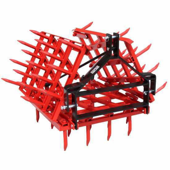 AgriEuro EPPR50 heavy-duty reinforced fixed tooth harrow -  portable / towed - 50 teeth - 250 cm