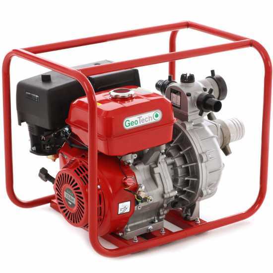 GeoTech LHP80 Petrol Water Pump, 80 mm fittings - 3 inches, self-priming - 13 HP