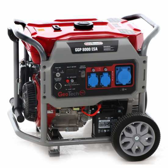 GeoTech PRO GGP 8000 ESA - 6.5 kW Wheeled Power Generator with AVR and Electric Start - DC 6 kW Single-phase
