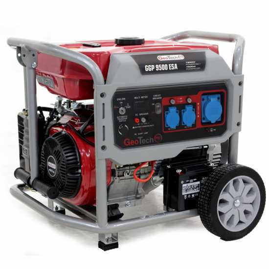 GeoTech PRO GGP 9500 ESA - 7.9 kW Wheeled Power Generator with AVR and Electric Start - DC 7.5 kW Single-phase