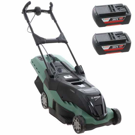 BOSCH AdvancedRotak 36-660 Electric Battery-powered Lawn Mower - 2 2Ah Lithium-ion Batteries - Grass Collector