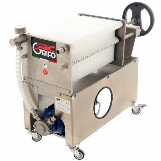 Grifo Professional FCP30-Olio - Wheeled Oil Carton Filter - Stainless Steel Pump