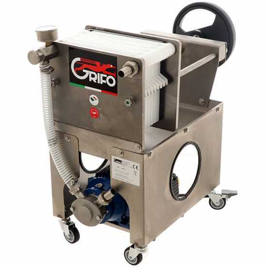 Grifo Professional FCP10-Olio - Wheeled Oil Carton Filter - Stainless Steel Pump