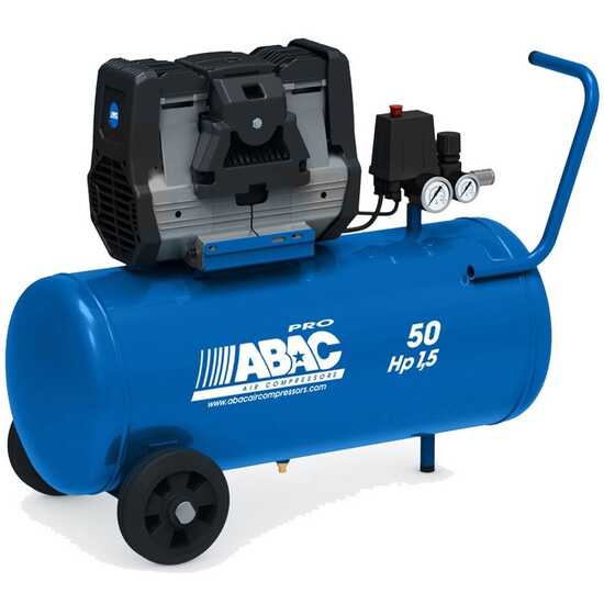 ABAC MONTECARLO OS15P - Silenced, oil-less, single-phase electric air compressor - Motor 1.5 HP - 50 lt