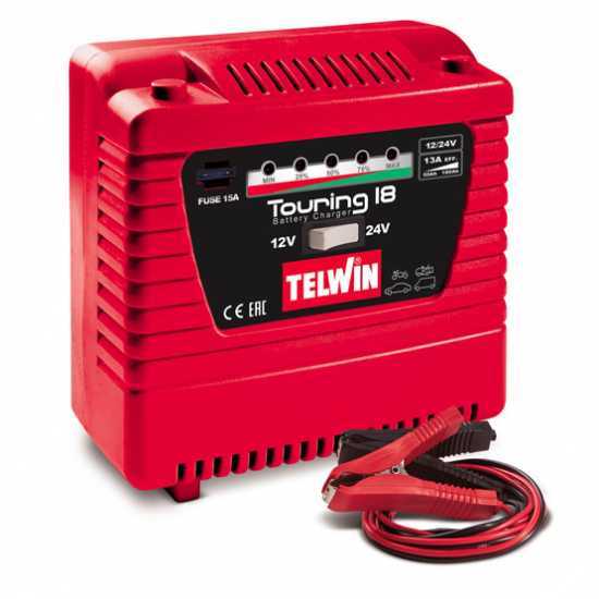 Telwin Touring 18 12/24V Battery Charger - Suitable for Batteries from 60 Ah to 180 AH and from 50 Ah to 115 Ah