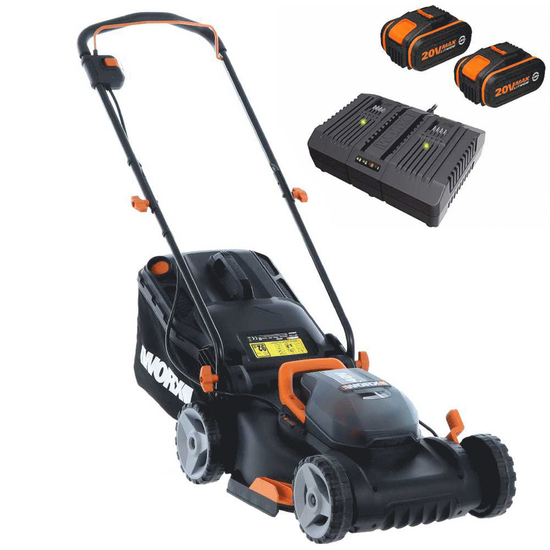 Worx WG743E Battery-powered Electric Lawn Mower - 2 X 20 V 4Ah Batteries