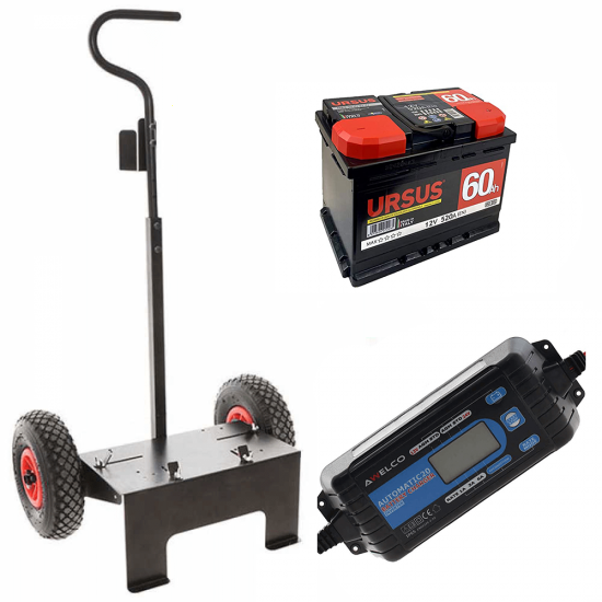 Full kit: Volpi trolley + 60Ah battery + Awelco Automatic 20 battery charger